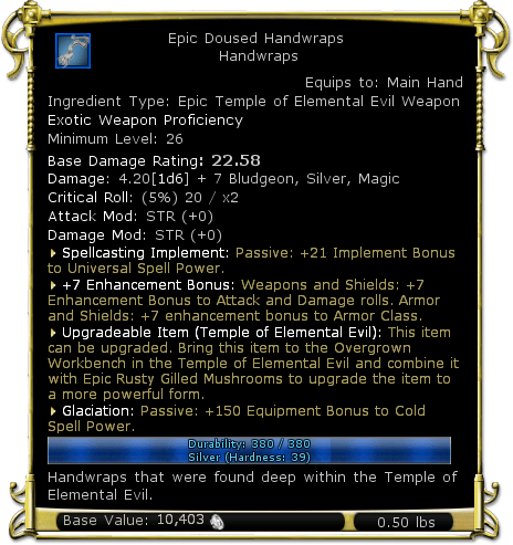 Item:Epic Doused Handwraps - DDO wiki