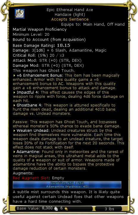 Item:Epic Ethereal Hand Axe - DDO wiki