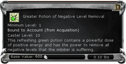 Item:Potion of Negative Level Removal - DDO wiki