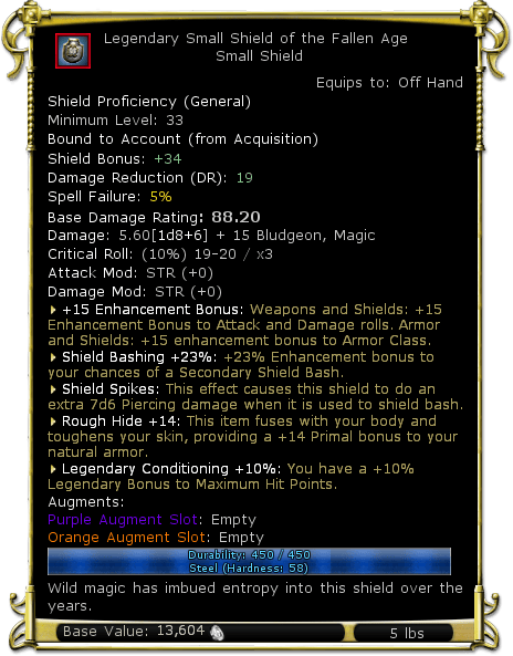 Item:Legendary Small Shield of the Fallen Age - DDO wiki