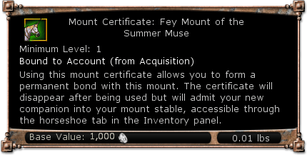 Item:Fey Mount of the Summer Muse - DDO wiki