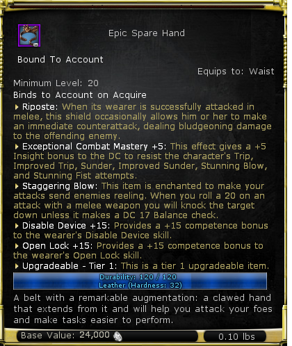 File:Epic Spare Hand (Tier 1).png - DDO wiki