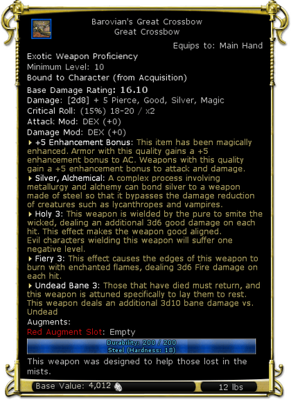Item:Barovian's Great Crossbow - DDO wiki