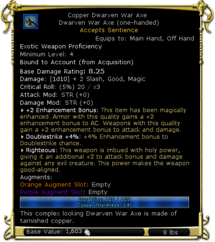 Item:Copper Dwarven War Axe DDO wiki