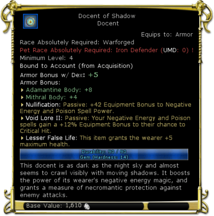 Item:Docent of Shadow (level 4) - DDO wiki