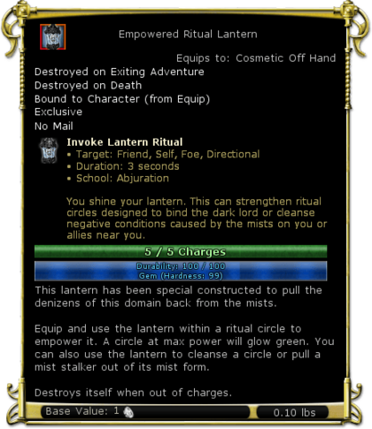 Item:Empowered Ritual Lantern (Elite) - DDO wiki