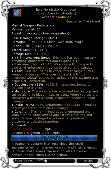 Item:Epic Hellstroke Great Axe - DDO wiki