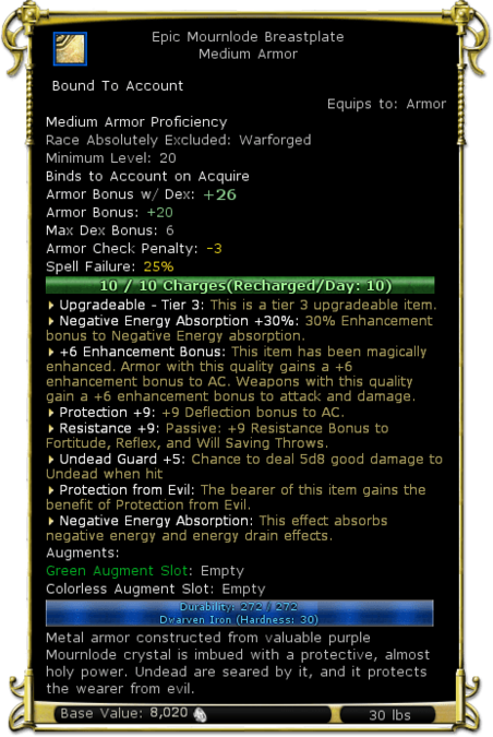 Item:Epic Mournlode Breastplate - DDO wiki
