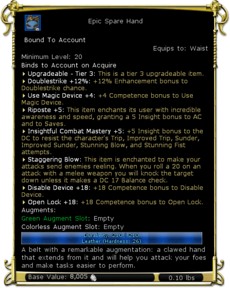 Item:Epic Spare Hand - DDO wiki