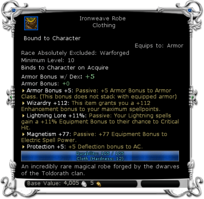 Item:Ironweave Robe - DDO wiki