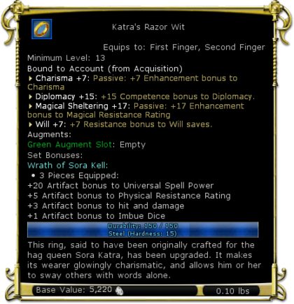 Item:Katra's Razor Wit - DDO wiki