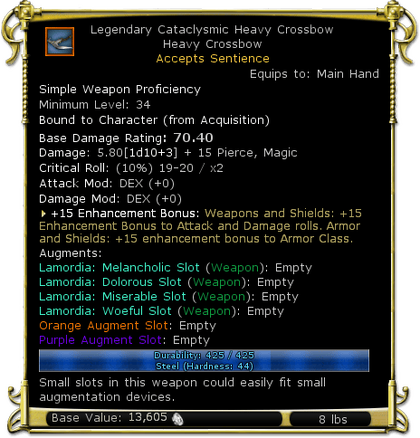 Item:Legendary Cataclysmic Heavy Crossbow - DDO wiki