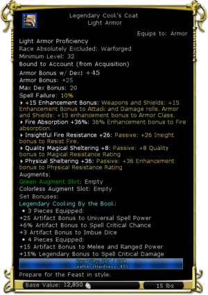 Category:Legendary Cooking By the Book set items - DDO wiki