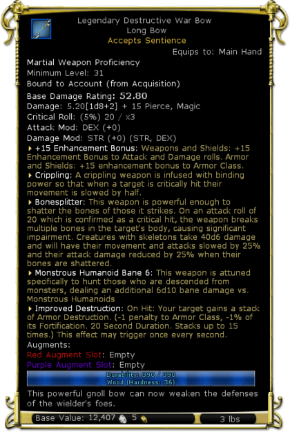 Item:Legendary Destructive War Bow - DDO wiki