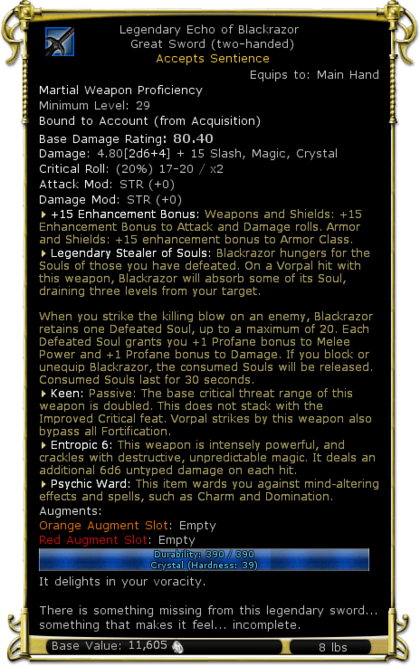 Item:Legendary Echo of Blackrazor - DDO wiki