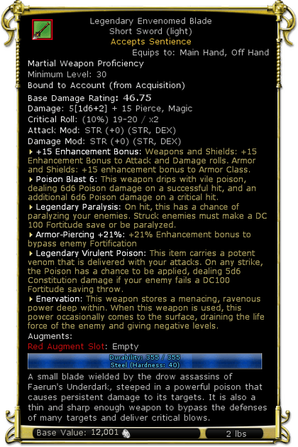 Item:Legendary Envenomed Blade - DDO wiki