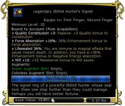 Item:Legendary Illithid Hunter's Signet - DDO wiki