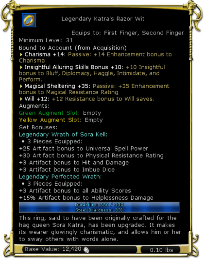 Item:Legendary Katra's Razor Wit - DDO wiki
