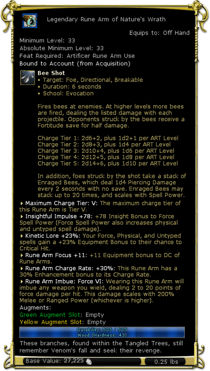 Item:Legendary Rune Arm of Nature's Wrath - DDO wiki