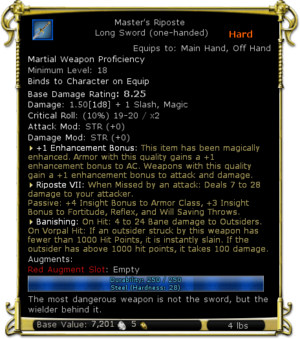 Item:Master's Riposte - DDO wiki