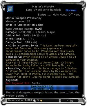 Item:Master's Riposte - DDO wiki