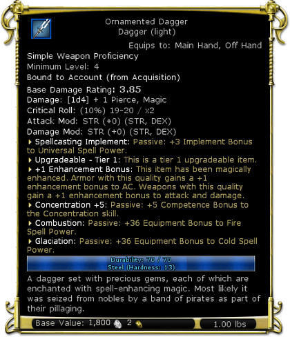 Item:Ornamented Dagger (legacy) (level 4) - DDO wiki