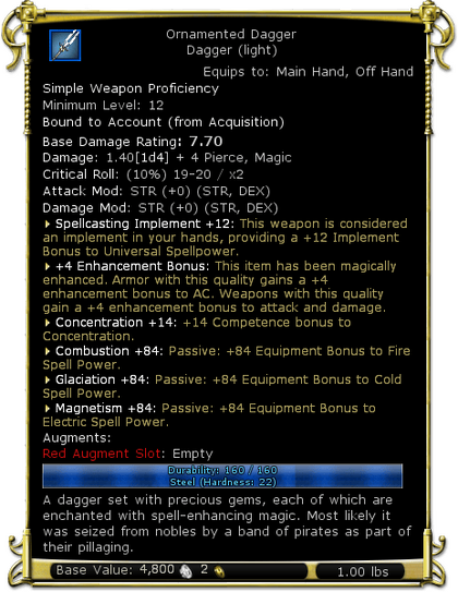 Item:Ornamented Dagger (level 12) - DDO wiki