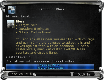 Item:Potion of Bless - DDO wiki