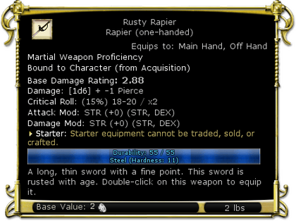 Item:Rusty Rapier - DDO wiki