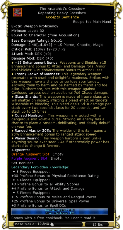 Item:The Anarchist's Crossbow - DDO wiki