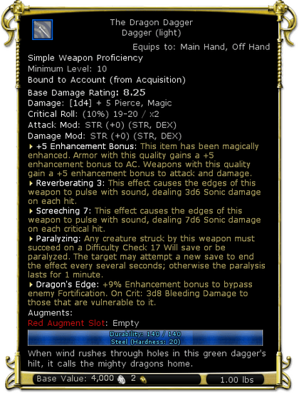 Item:The Dragon Dagger - DDO wiki