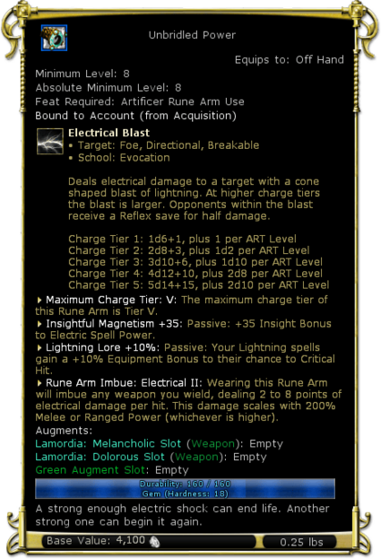 Item:Unbridled Power - DDO wiki