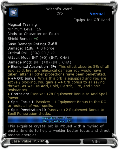 Item:Wizard's Ward (level 16) - DDO wiki